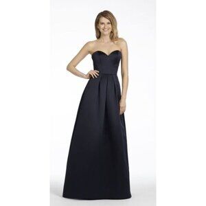 Hayley Paige Ocassions Strapless A-Line‎ Satin Gown Sweetheart Neckline Indigo 8